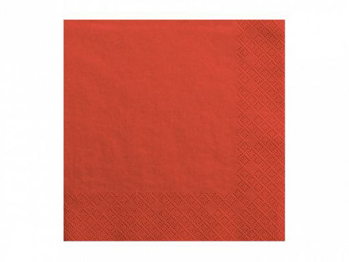 Picture of PAPER NAPKINS 3 LAYER RED 33X33CM - 20 PACK